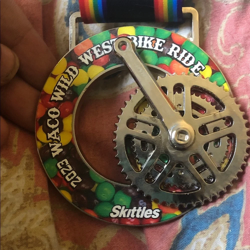 Waco Wild West Bike Ride Rainbow Medal Ribbon